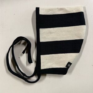 Baby Black and White Striped Knit pixie Bonnet